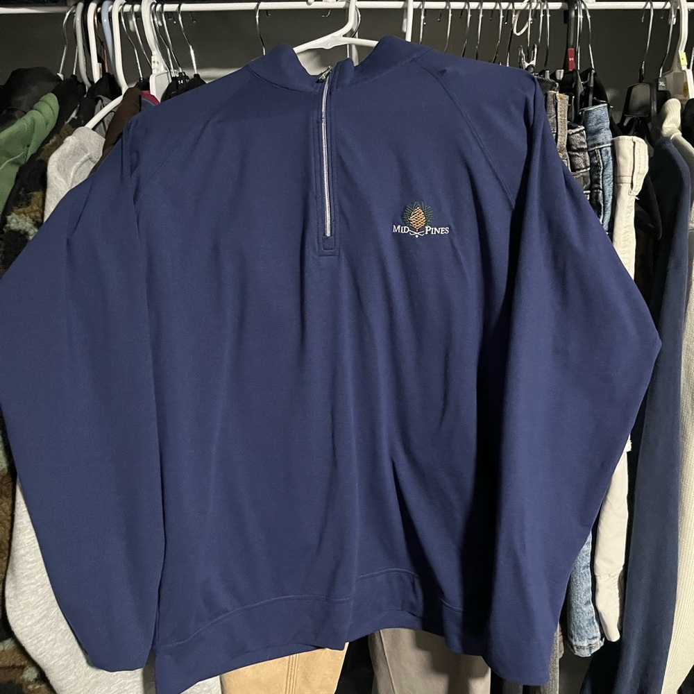 Blue 1/4 Zip Turtleneck Golf Shirt